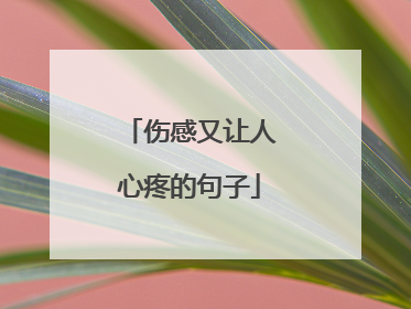 伤感又让人心疼的句子