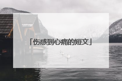 伤感到心痛的短文