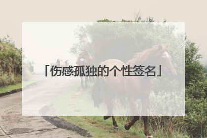 伤感孤独的个性签名
