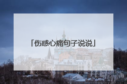 伤感心痛句子说说