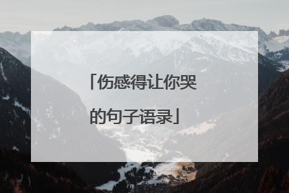 伤感得让你哭的句子语录