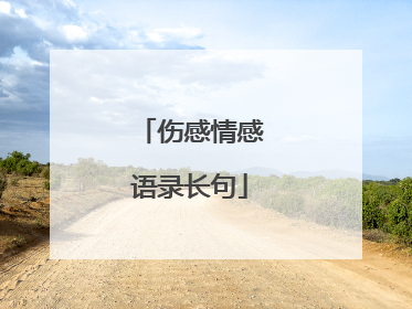 伤感情感语录长句