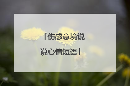 伤感意境说说心情短语