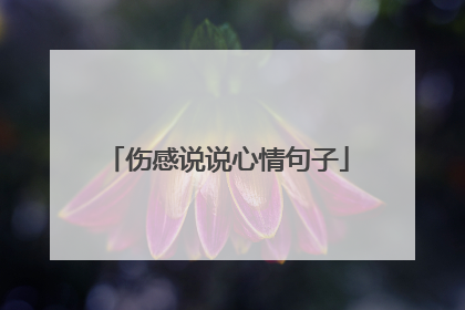 伤感说说心情句子