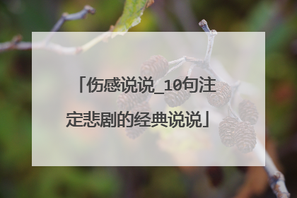 伤感说说_10句注定悲剧的经典说说