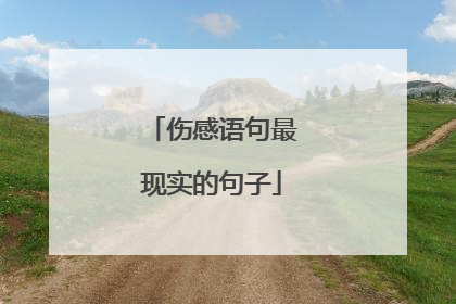 伤感语句最现实的句子