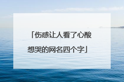伤感让人看了心酸想哭的网名四个字