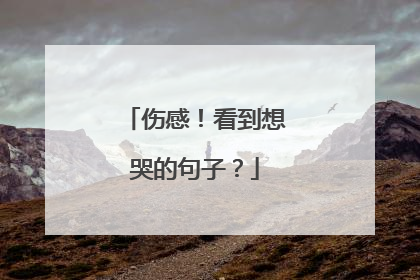 伤感!看到想哭的句子?