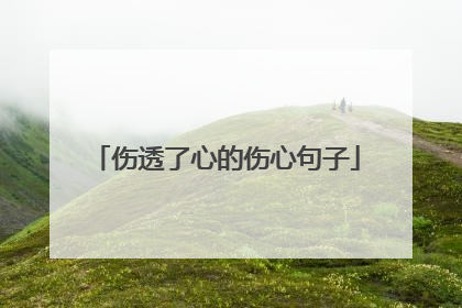 伤透了心的伤心句子