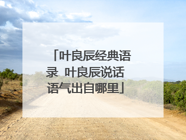 叶良辰经典语录 叶良辰说话语气出自哪里
