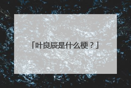 叶良辰是什么梗？