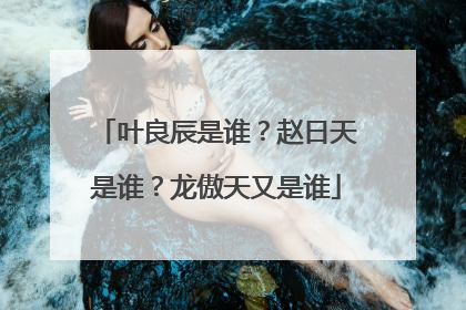 叶良辰是谁？赵日天是谁？龙傲天又是谁