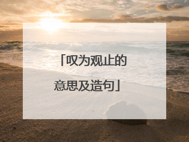 叹为观止的意思及造句