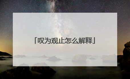 叹为观止怎么解释