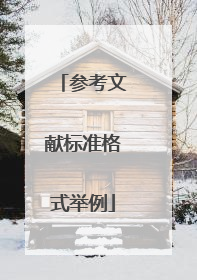 参考文献标准格式举例