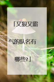 又狠又霸气的队名有哪些?