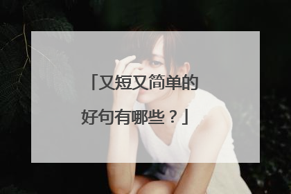 又短又简单的好句有哪些？