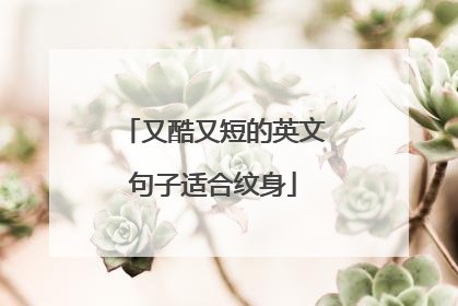 又酷又短的英文句子适合纹身