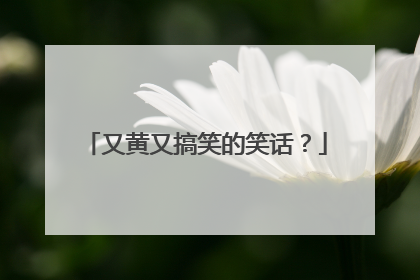 又黄又搞笑的笑话？