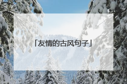 友情的古风句子