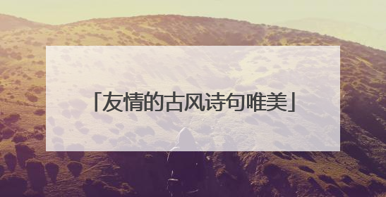 友情的古风诗句唯美