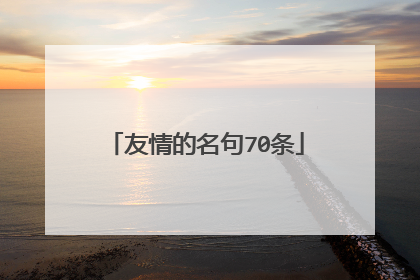 友情的名句70条