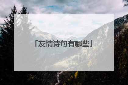 友情诗句有哪些
