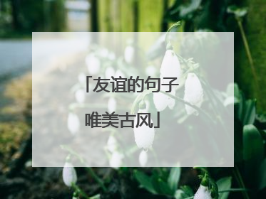 友谊的句子唯美古风