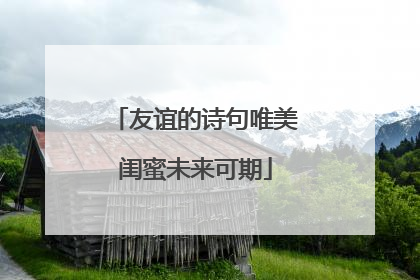 友谊的诗句唯美闺蜜未来可期