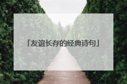 友谊长存的经典诗句