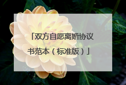 双方自愿离婚协议书范本(标准版)