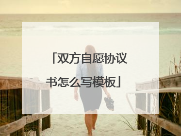 双方自愿协议书怎么写模板