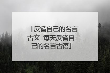 反省自己的名言古文_每天反省自己的名言古语