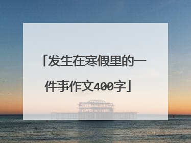 发生在寒假里的一件事作文400字