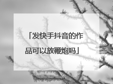 发快手抖音的作品可以放鞭炮吗