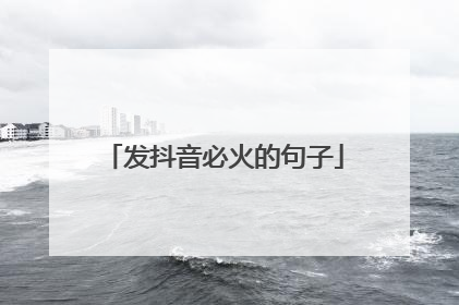 发抖音必火的句子