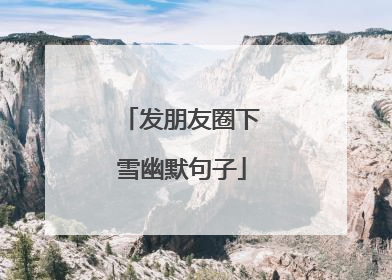 发朋友圈下雪幽默句子