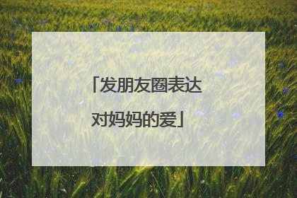 发朋友圈表达对妈妈的爱