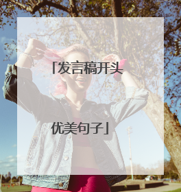 发言稿开头优美句子