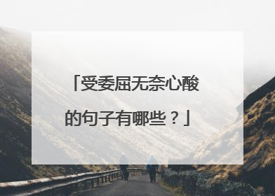 受委屈无奈心酸的句子有哪些?