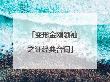 变形金刚领袖之证经典台词