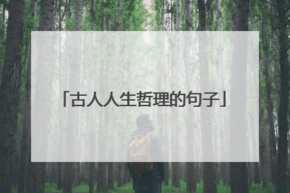 古人人生哲理的句子