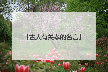 古人有关孝的名言