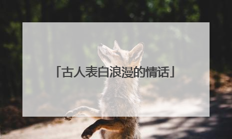 古人表白浪漫的情话