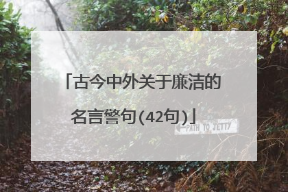 古今中外关于廉洁的名言警句(42句)