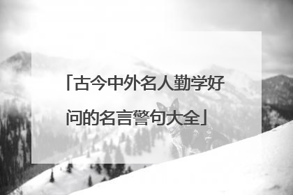 古今中外名人勤学好问的名言警句大全