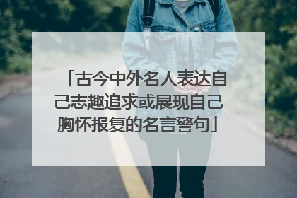 古今中外名人表达自己志趣追求或展现自己胸怀报复的名言警句