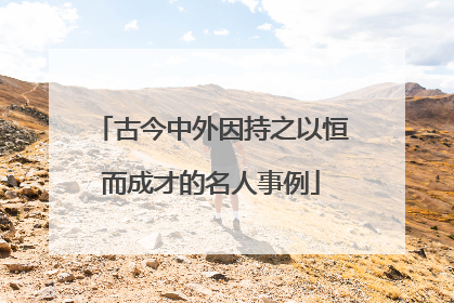 古今中外因持之以恒而成才的名人事例