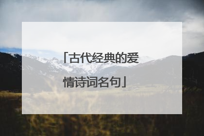 古代经典的爱情诗词名句