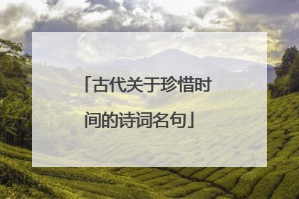 古代关于珍惜时间的诗词名句